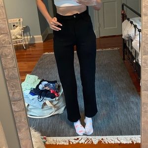 Aritzia Wilfred Melina Pant Vegan Suede Black